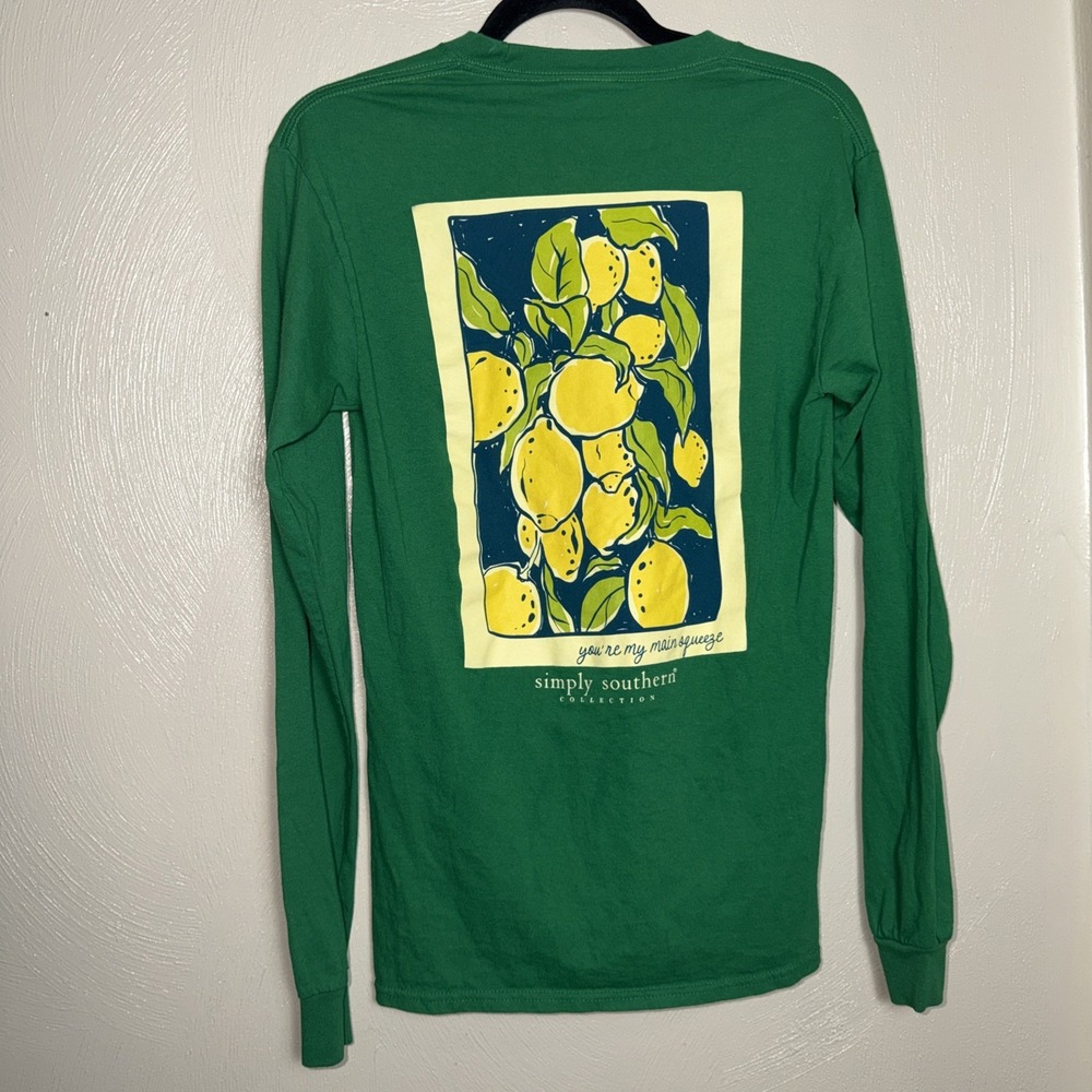 Simply Southern Green Prep Long Sleeve Lemon Graphic Tee You're My Main Squeeze